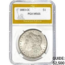 1883-CC Morgan Dollar PGA MS66