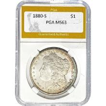 1880-S Morgan Dollar PGA MS63 SILVER