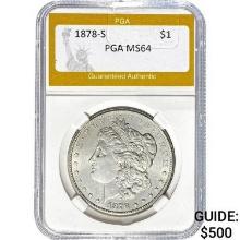 1878-S Morgan Dollar PGA MS64