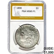1898 Morgan Dollar PGA MS65 PL SILVER