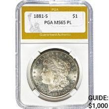 1881-S Morgan Dollar PGA MS65 PL