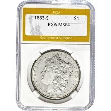1883-S Morgan Dollar PGA MS64