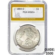 1884-O Morgan Dollar PGA MS65+