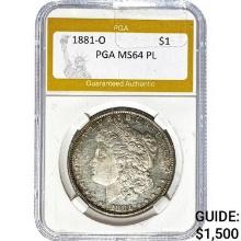 1881-O Morgan Dollar PGA MS64 PL SILVER