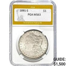 1891-S Morgan Dollar PGA MS63