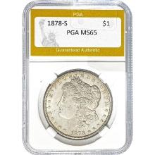 1878-S Morgan Dollar PGA MS65