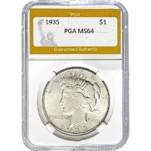 1935 Peace Dollar PGA MS64