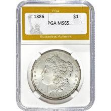1886 Morgan Dollar PGA MS65 SILVER