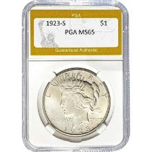 1923-S Peace Dollar PGA MS65