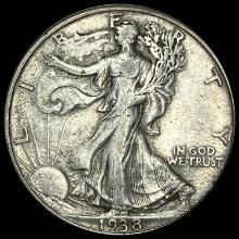 1938-D Walking Liberty Half Dollar NEARLY UNCIRCULATED