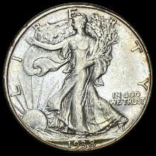 1938 Walking Liberty Half Dollar ABOUT UNCIRCULATED