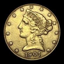 1901-S Liberty Head Half Eagle NEARLY UNCIRCULATED