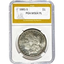 1881-S Morgan Dollar PGA MS64 PL