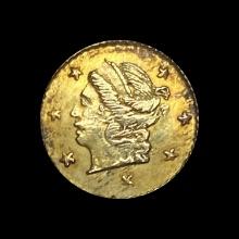 1861 Liberty Head 1/4 Dollar Token CLOSELY UNCIRCULATED