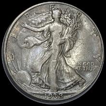 1938-D Walking Liberty Half Dollar LIGHTLY CIRCULATED