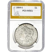 1884-S Morgan Dollar PGA MS61 SILVER