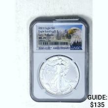 2021 Silver Eagle NGC MS70