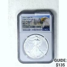 2021 Silver Eagle NGC MS70