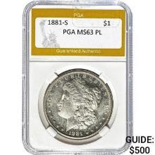 1881-S Morgan Dollar PGA MS63 PL
