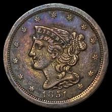 1851 Braided Hair Half Cent CHOICE AU
