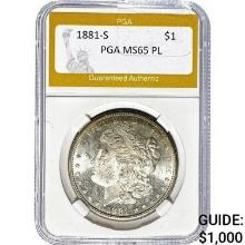 1881-S Morgan Dollar PGA MS65 PL