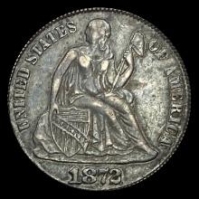 1872 Seated Liberty Dime NEARLY UNCIRCULATED