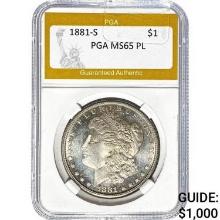 1881-S Morgan Dollar PGA MS65 PL