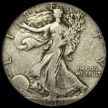 1938-D Walking Liberty Half Dollar LIGHTLY CIRCULATED