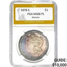 1878-S Morgan Dollar PGA MS66 PL