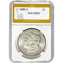 1880-S Morgan Dollar PGA MS65 SILVER