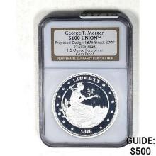 1876 (2009) $100 Union 1.5oz Silver NGC Gem Proof