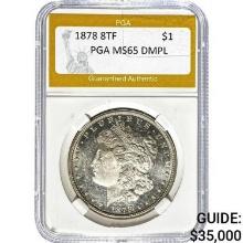 1878 8TF Morgan Dollar PGA MS65 DMPL