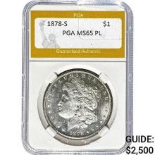 1878-S Morgan Dollar PGA MS65 PL