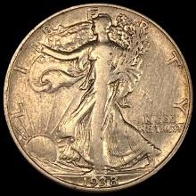 1938-D Walking Liberty Half Dollar LIGHTLY CIRCULATED