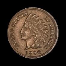 1890 Indian Head Cent CHOICE AU