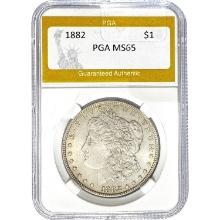 1882 Morgan Dollar PGA MS65 SILVER