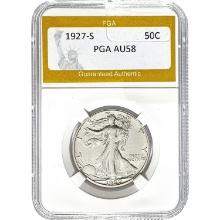 1927-S Walking Liberty Half Dollar PGA AU58