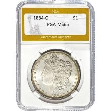 1884-O Morgan Dollar PGA MS65