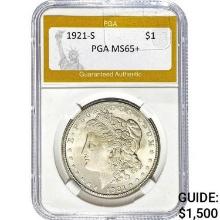 1921-S Morgan Dollar PGA MS65+ SILVER