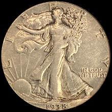 1938-D Walking Liberty Half Dollar ABOUT UNCIRCULATED