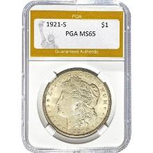 1921-S Morgan Dollar PGA MS65