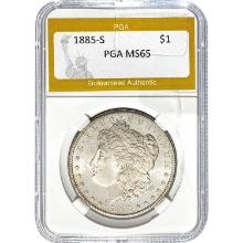 1885-S Morgan Dollar PGA MS65