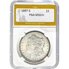 1897-S Morgan Dollar PGA MS63+