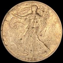 1938 Walking Liberty Half Dollar ABOUT UNCIRCULATED