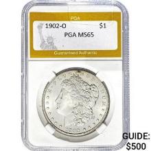 1902-O Morgan Dollar PGA MS65 SILVER