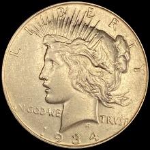 1934-D Peace Silver Dollar NEARLY UNCIRCULATED