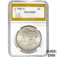 1881-S Morgan Dollar PGA MS65