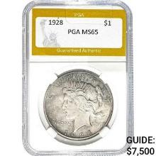 1928 Peace Dollar PGA MS65