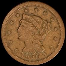 1850 Braided Hair Large Cent LIGHTLY CIRCULATED