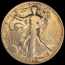 1938 Walking Liberty Half Dollar LIGHTLY CIRCULATED